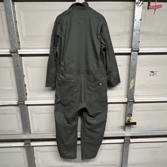 Dickies Olive Green Coveralls Long Sleeve Workwear Jumpsuit Overall - Picture 13 of 16